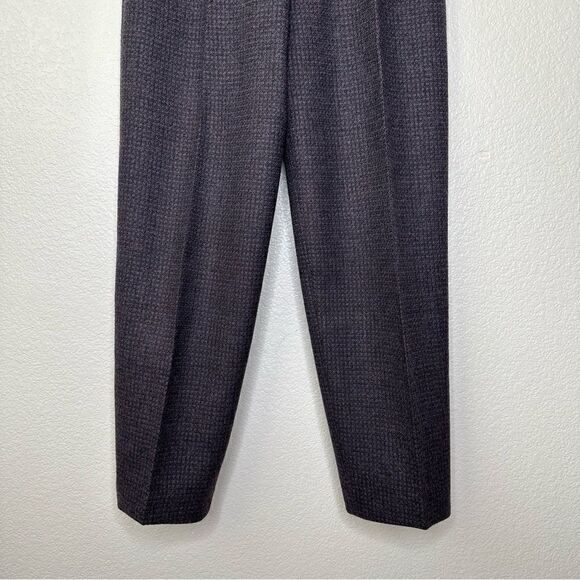 Neiman Marcus 100% Wool Gingham High Waisted Pants - Picture 6 of 12